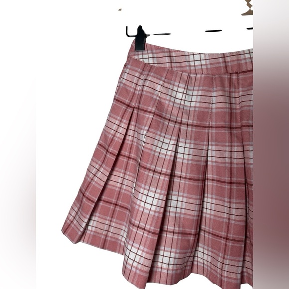 Forever 21 Pink Plaid Pleated Mini Skirt - Size Small Y2K - Picture 2 of 6